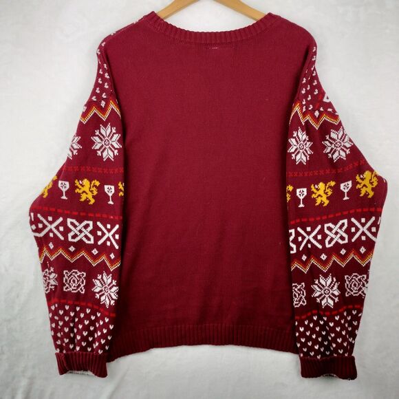 Game of Throne Sweater Men XXL Ugly Christmas Party Fair Isle I Drink Know Thing - Picture 9 of 12
